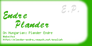 endre plander business card